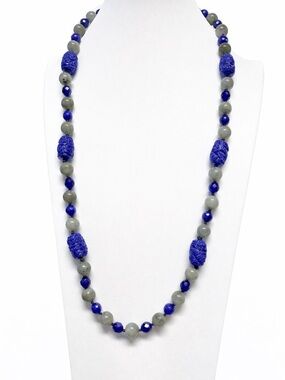 Mermaid Jade Crystal Lab  hand knotted 26 inch necklace Aprilsplace